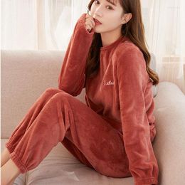 Women's Sleepwear Winter Pyjamas Set Women's Flannel Pajamas Autumn And Warm Coral Bath Velvet Suit Badjas Female Robes Clothes WPS002