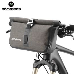 Panniers s ROCKBROS 5-6L Bicycle Waterproof Reflectice Tube Bike MTB Large Capacity Handlebar Bag Front Frame Trunk Pannier 0201