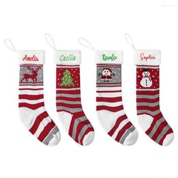 Christmas Decorations Embroidered Name Gift Stockings Personalized Year Candy Bag Tree Decoration Hangings Custom Gifts