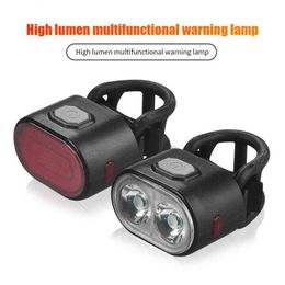 Outdoor Light LED Front Rear Lights USB Charge Headlight Cycling Taillight Bicycle Lantern Bike Accessories Lamps 0202