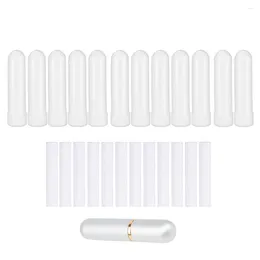 Storage Bottles 12pcs Essential Oil White Nasal Inhaler Tubes Blank Inhalers Sticks For Oils (1pc Aluminum Free)