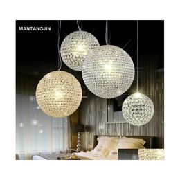 Pendant Lamps Crystal Chandelier Light Lamp Modern K9 Ball Fixture Lighting Led Droplight For Bar Restuarant Dining Room Drop Delive Dhhpq