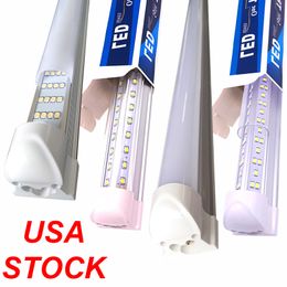 T8 Integrated Double Line Led Tube 4Ft 36W 50W 8Ft 72W 100W 144W SMD2835Light Lamp Bulb 96'' Dual Row Lighting Fluorescent Replacement Crestech168