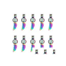 Pendant Necklaces 10Pcs Feature Rainbow Color Cage With 18 Inch Chain Beads Oil Pearl Locket Necklace Drop Delivery Jewelry Pendants Dhsth