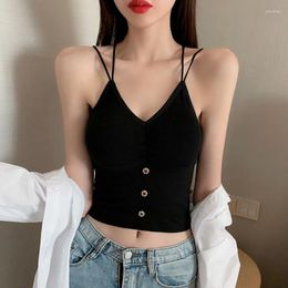 Women's T Shirts Summer 2023 Slim Fit Short Navel Revealing Vest Small Suspender Women's Inner Wear And Outer Exotic Sexy Back Top