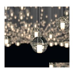 Chandeliers Led Crystal Glass Pendant Light For Stairs Duplex El Hall Mall With G4 Lamps Ac 100240V Ce Fcc Rohs Diy Lighting Drop De Dh42R