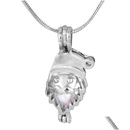 Pendant Necklaces Fashion Stainless Steel Father Christmas Love Wish Cage Style Sier Birthday Gift P130 Drop Delivery Jewelry Pendant Dhguz