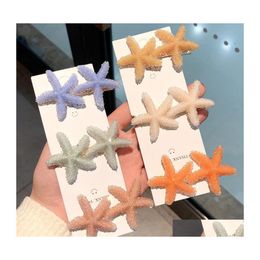 Hair Clips Barrettes Candy Color Starfish Barrette Hairpin Clip Dukbill Toothed Bobby Pin Lady Accessories Drop Delivery Jewelry H Dhwnm