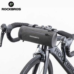 Panniers s ROCKBROS Waterproof Bike Front Bicycle MTB Road Handlebar Pannier Multi-purpose Large Capacity Backpack Cycling Tube Bag 0201