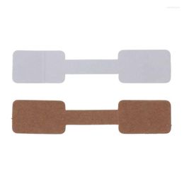 Jewellery Pouches 52Pcs 6 X 1.2CM Blank White Paper Price Tag Labels Display Cards Necklace Ring Rectangle Stickers Hangtag