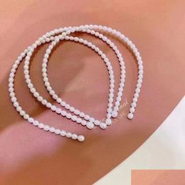 Headbands Freshwater Ctured White Pearl High Quality Real Rice Pearls Love Wish For Women Jewelry Drop Delivery Hairjewelry Dh2L5