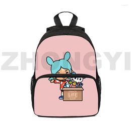 Backpack Canvas Toca Boca 3D Backpacks 12/16 Inch Primary Junior High School Students Life World Cute Bookbags Men Business Packbag