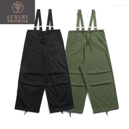 Men's Pants 2023 Mens Black Green Loose Overalls Fashion Men's One-piece Male Casual Pocket Jumpsuits Hip Hop Bib