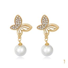 Dangle Chandelier Fashion Bridal Earrings With Pearl Rhinestones Earring Jewelry Findings Wedding Accessories For Bridesmaids Bwba Dhhaf