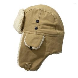 Cycling Caps Sale Russian Hat Women's Winter Solid Cashmere Warm Earflap Male Outdoor Ski Bomber Pilot Men's