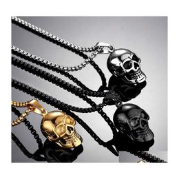 Pendant Necklaces Skl Stainless Steel Jewelry Gothic Accessories Chain Mens Locket Festival Halloween Gift Titanium Yzedibleshop Dro Dhsda