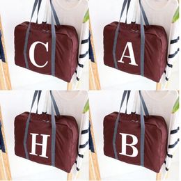 Duffel Bags 2023 Nylon Foldable Travel Unisex Large Capacity Luggage Bag Women Handbag White Letter Series Print