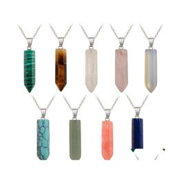 Pendant Necklaces Pretty Necklace Jewellery Healing Crystal Rose Quartz Chakra Point Natural Stone Vipjewel Drop Delivery Pendants Dh6Yj