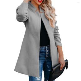 Women's Jackets Chic Pure Color Thermal Winter Jacket Women Coat Slim Fit Open Stitch