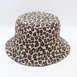 Cloches 2023 Fashion Summer Reversible Cappello Pescatore Leopard Fisherman Caps Bucket Hats For Womens Ladies1