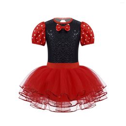 Stage Wear Sequins Girls Ballet Tulle Tutu Dress Kids Children Dance Gymnastics Leotard For Performance Party Costumes