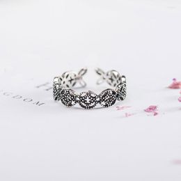 Cluster Rings YPAY Real Sterling Silver Adjustable Finger For Women Retro Vintage Opening Toe Ring High Quality Jewellery YMR313