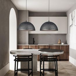 Pendant Lamps Simple Handmade Wabi Sabi Finished Metal Bar Kitchen Iron House El Dinning Grey E27 Lamp Chandelier