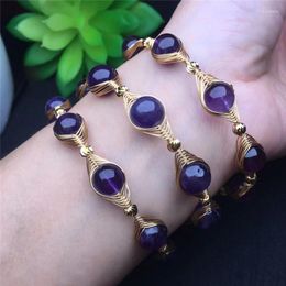 Strand Natural Crystal Stone Chakra Bracelet Amethysts Quartz Beads Braided Jewellery