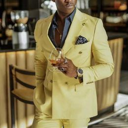 Men's Suits Handsome Black Wedding For Mens 2 Pieces (Jacket Pants) Latest Designs Groom Tuxedo Slim Fit Custom Made Prom Blazer Men