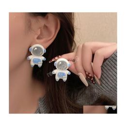 Stud Cute Astronaut Earrings For Girls Women Cartoon Earring Autumn Winter Trendy Jewelry Creative Gifts Drop Delivery Dhpg8