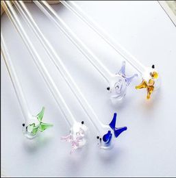 Hookah Smoking Pipe Colourful Metal Lengthened Coloured fish style glass straw