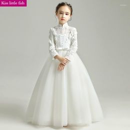 Girl Dresses Flower Girls For Party And Wedding First Communion Decorations Floor Length Long Sleeve