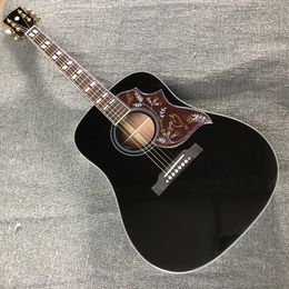 Custom guitar, solid spruce top, rosewood fingerboard, mahogany side back, 41-inch high-quality black acoustic guitars