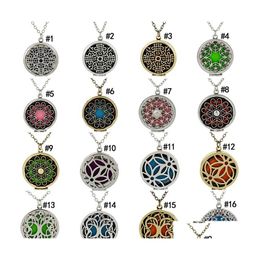Pendant Necklaces 18 Styles Essential Oil Diffuser Opening Hollow Floating Aromatherapy Locket Link Chain For Women Fashion Jewellery Otyhd