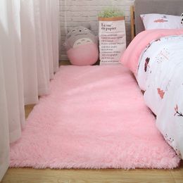 Carpet Pink For Girls Shaggy Childrens Floor Soft Mat Living Room Decoration Teen Doormat Nordic Red Fluffy Large Size Rugs 230204