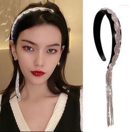 Hair Clips & Barrettes Simple Asymmetry Tassel Headbands Shiny Luxury Crystal Hairbands Non-Slip For Women Girls Fashion Hoop Accessories Ho