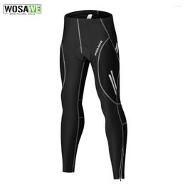 Racing Pants WOSAWE Men's Cycling Tights Mountain Bike MTB Trousers Breathable Sports Bottoms Men Reflective Long