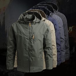 Mens Jackets Waterproof Hooded Overcoat Outdoor Rock Climbing Windbreaker Windproof Autumn Winter 230203