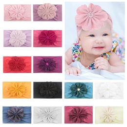 Hair Accessories Soft Born Toddler Flower Headwraps Cute Elastic Baby Girls Knot Nylon Turban Headband Po Props