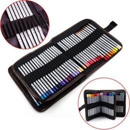 Pencil Bags 72 Holes Cloth Pen Bag Pencil Holder Case Canvas Pouch Foldable Cosmetic Makeup Brush Storage Bag Box School Stationery #921 230203