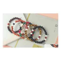 Charm Bracelets For Women Bangle Colorf Wooden Beads Bracelet Yydhhome Drop Delivery Jewellery Dhxul