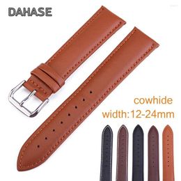 Watch Bands Replacement Genuine Leather Band 12mm 14mm 16mm 18mm 19mm 20mm 22mm 24mm Cowhide Strap Watchband Wrist Bracelet