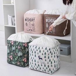 Storage Bags Cute Folding Laundry Basket Holder Organiser Dirty Clothes Toys Bucket Household Clothing BagStorage