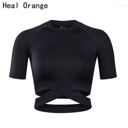 Active Shirts HEAL ORANGE Women Yoga Sexy Sports Top Style Fitness Crop Solid Running Shirt Sport Gym Clothes Tank Tops Sportswear