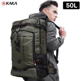 Backpack KAKA 50L Waterproof Travel Men Women Multifunction 173 Laptop s Male outdoor Luggage Bag mochilas quality 230204