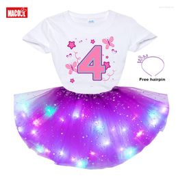 Clothing Sets Girls Tutu Dress Toddler Girl Summer Clothes Party Design Your Name Number Chill Kids Gift 6 Year Old Birthday Outfit