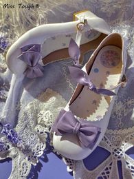 Sandalen Lolita Kawaii Mary Janes Schuhe Frauen Japanischen Stil Bogen Designer Süße Weibliche Reine Farbe Schnalle Casual Herbst 2023