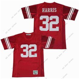 American College Football Wear New Jersey High School 32 Franco Harris Football Jerseys Men Stitched And Embroidery Pure Cotton Team Home Red Breathable Top Quality