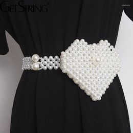 Waist Bags Getspring Women Weave White Pearl Vintage Fashion 2023 Summer Mini Fanny Pack Bag