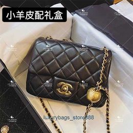 Factory Handbags Are Exported Online Xiaoxiangjia's Classic Square Fat Little Golden Ball Bag 2023 New Lamb Rhombus Single Shoulder Msenger Chain